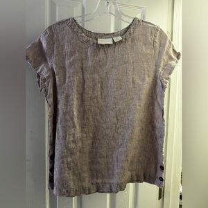 Cynthia Rowley Linen Blouse - Soft Gray